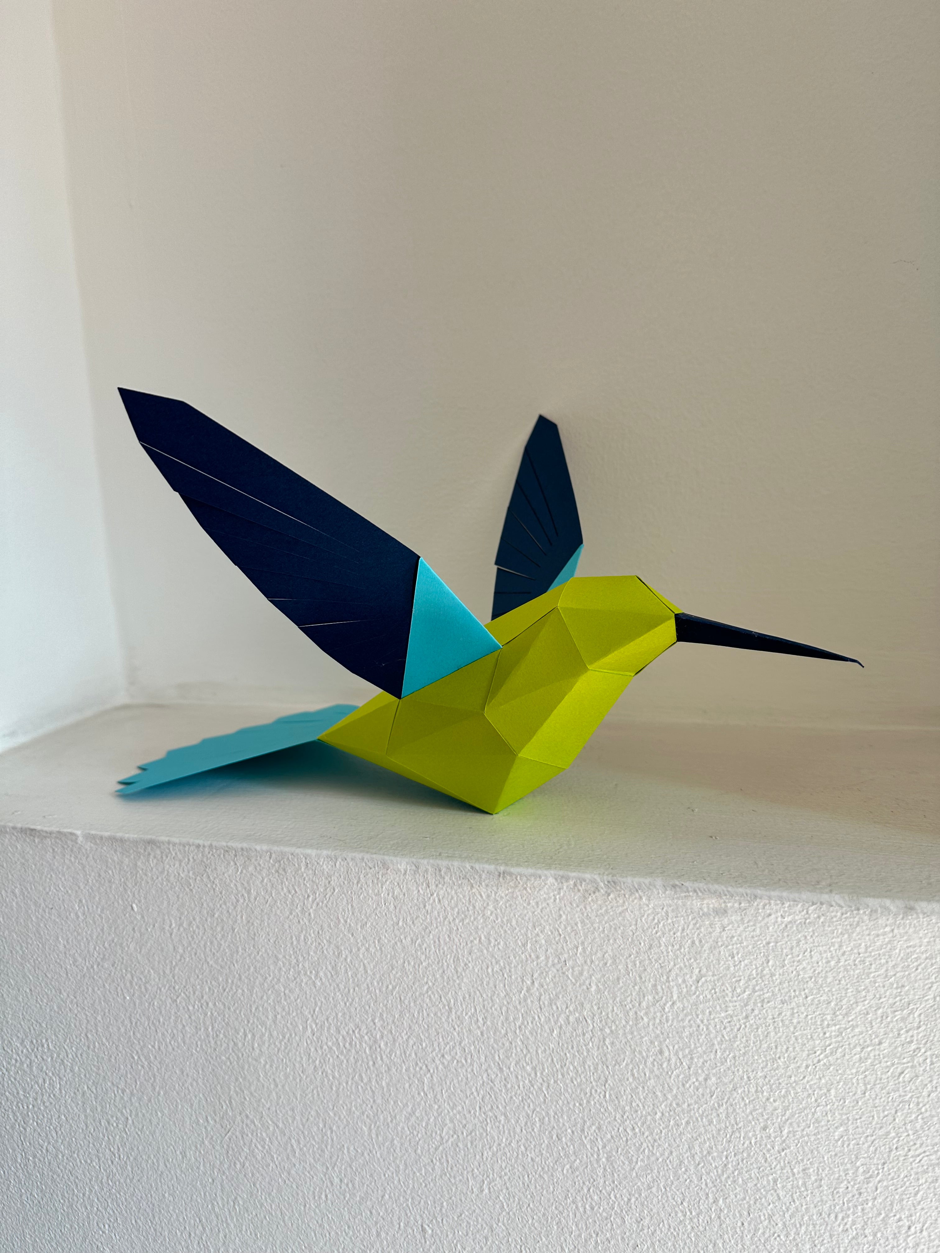 Colibri 3D DIY / Papercraft Kit / Rompecabezas 3D Tres colores ...