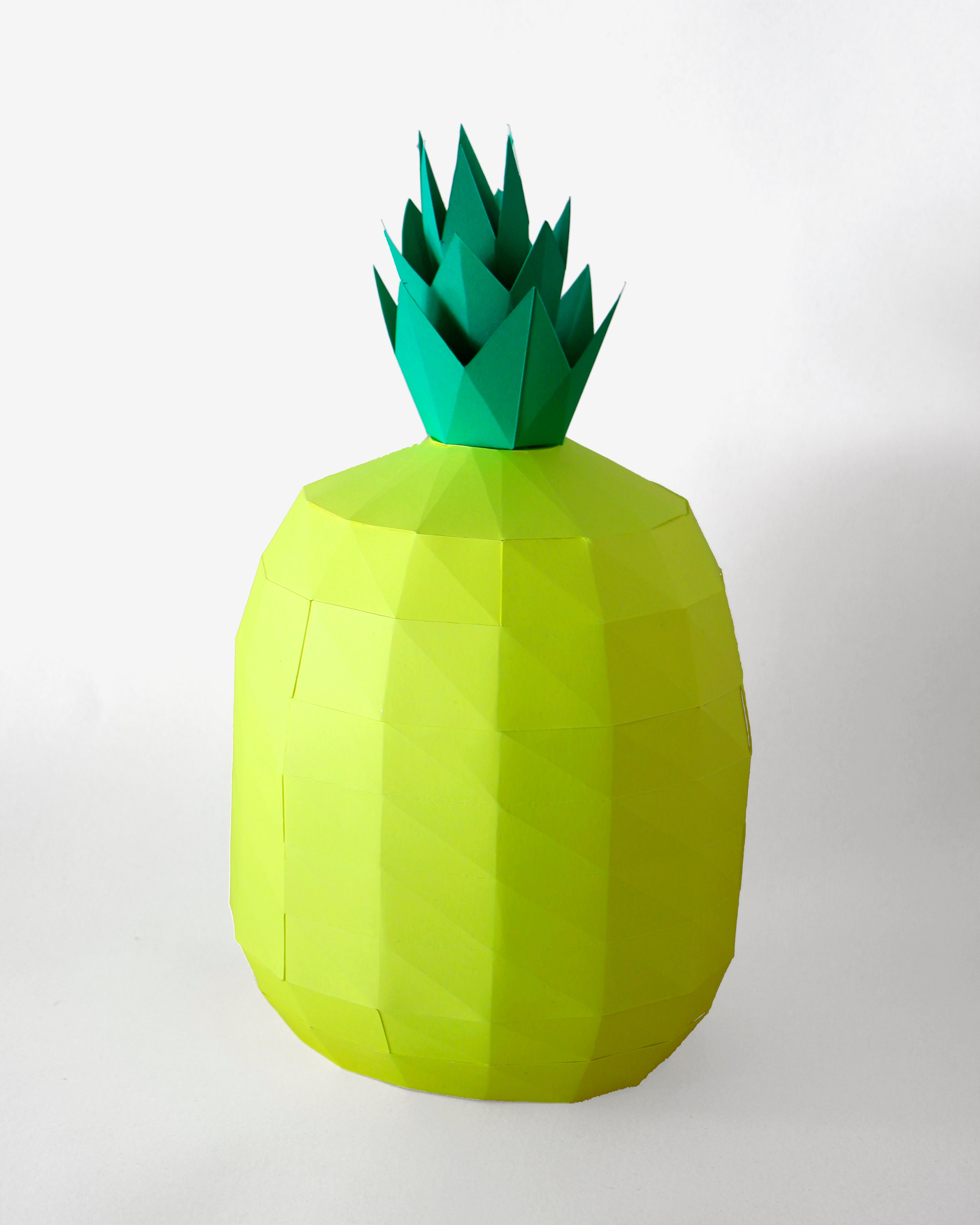 Piña DIY / Papercraft Kit / Rompecabezas 3D - Plantilla Descargable ...