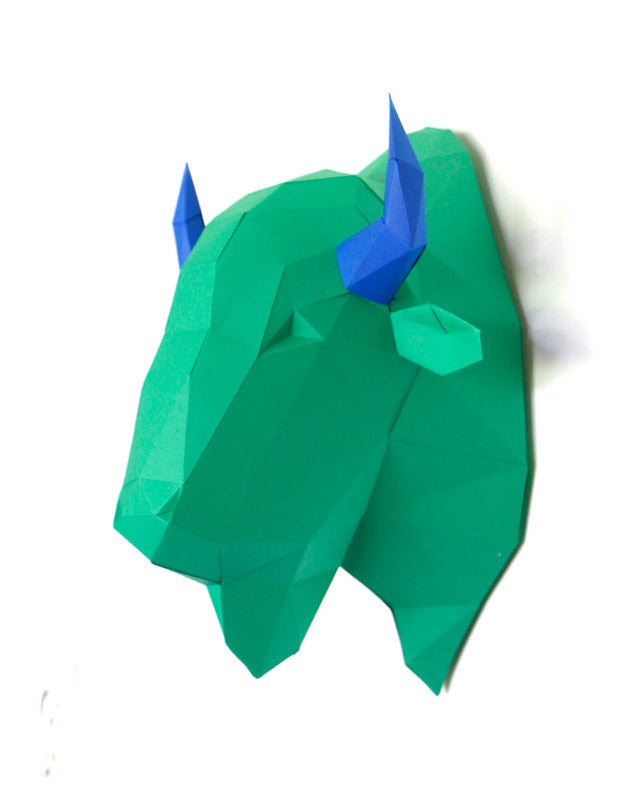 cabeza de bufalo americano de papel para decorar