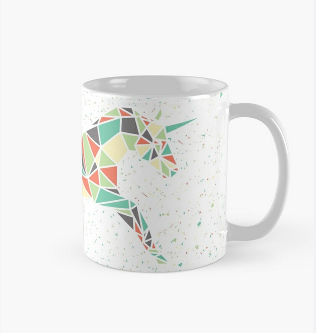 Mug Unicornio poligonal de colores