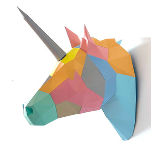 Unicornio DIY de papel  -Mix Pastel